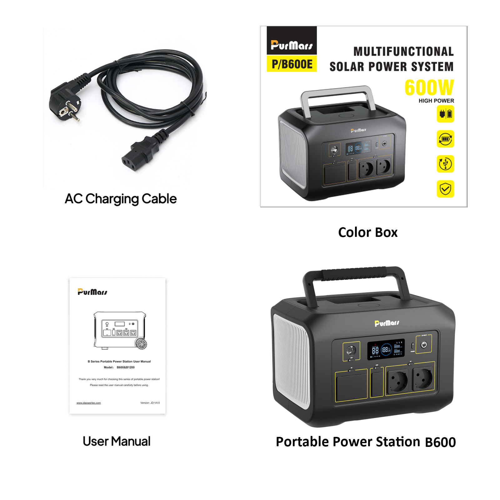 Estación de energía portátil B600|600W|Inversor